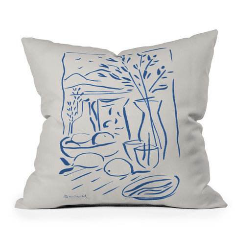 Dan Hobday Art Mediterranean View Outdoor Throw Pillow