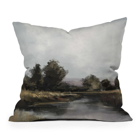 Dan Hobday Art Spring River Outdoor Throw Pillow