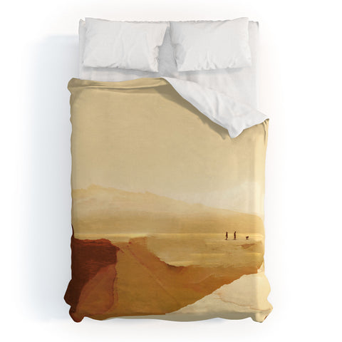 Dan Hobday Art Sunset Walk Duvet Cover