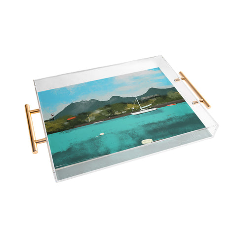 Dan Hobday Art Tropical View Acrylic Tray