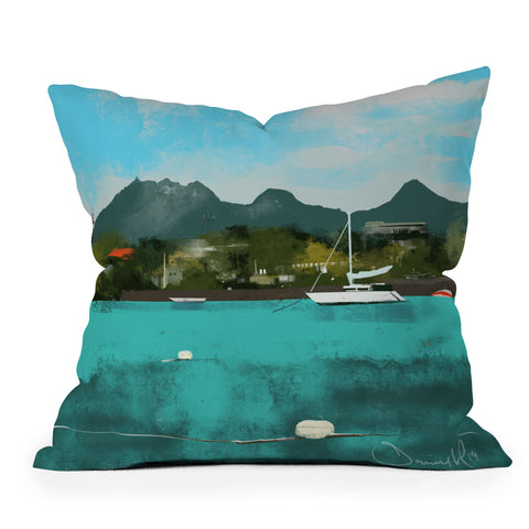 Dan Hobday Art Tropical View Outdoor Throw Pillow