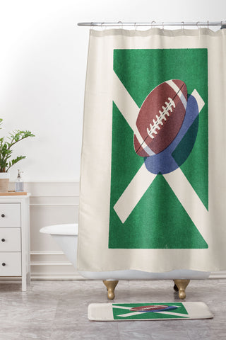 Daniel Coulmann BALLS American Football II Shower Curtain And Mat