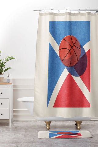 Daniel Coulmann BALLS Basketball outdoor II Shower Curtain And Mat