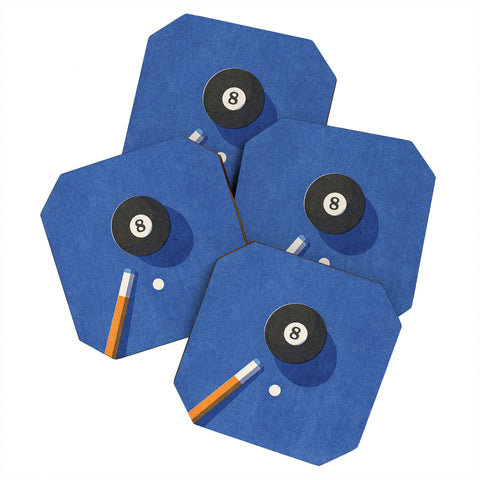 Daniel Coulmann BALLS Billiards ball 8 I Coaster Set