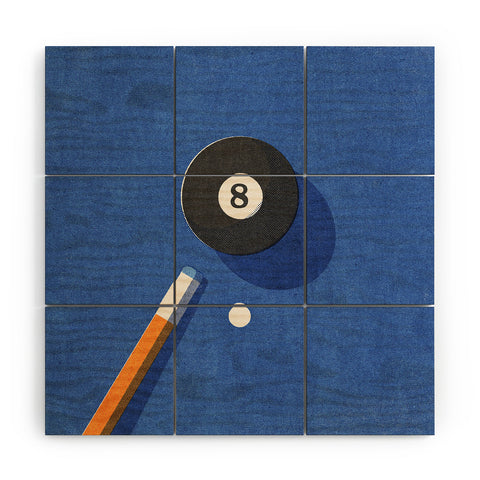 Daniel Coulmann BALLS Billiards ball 8 I Wood Wall Mural