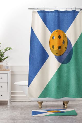 Daniel Coulmann BALLS Pickleball I Shower Curtain And Mat