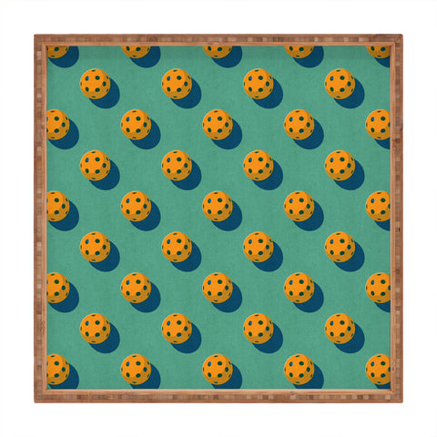 Daniel Coulmann BALLS Pickleball pattern Square Tray