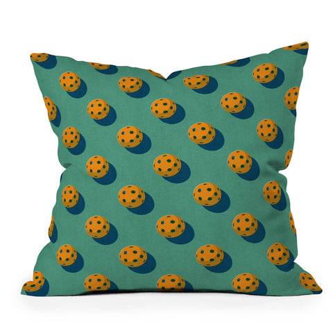Daniel Coulmann BALLS Pickleball pattern Throw Pillow
