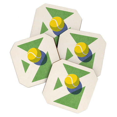 Daniel Coulmann BALLS Tennis grass court II Coaster Set