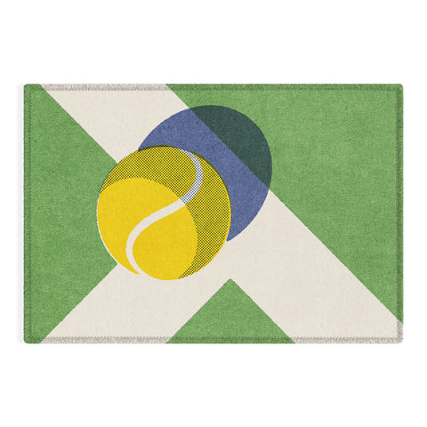Daniel Coulmann BALLS Tennis grass court II Outdoor Rug