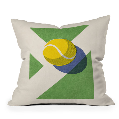 Daniel Coulmann BALLS Tennis grass court II Throw Pillow