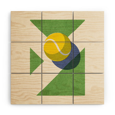 Daniel Coulmann BALLS Tennis grass court II Wood Wall Mural