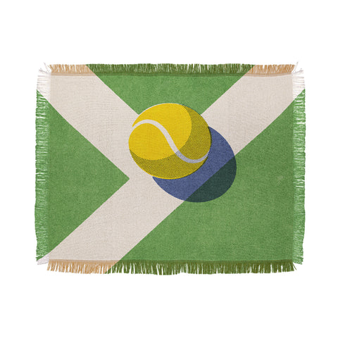 Daniel Coulmann BALLS Tennis grass court II Throw Blanket