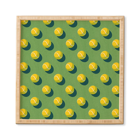 Daniel Coulmann BALLS Tennis grass court pattern Framed Wall Art