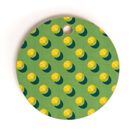Daniel Coulmann BALLS Tennis grass court pattern Cutting Board Round