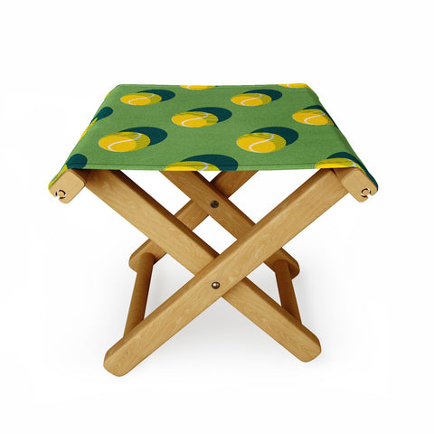 Daniel Coulmann BALLS Tennis grass court pattern Folding Stool