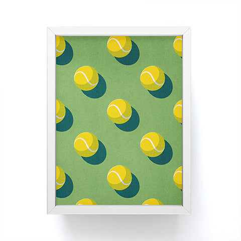Daniel Coulmann BALLS Tennis grass court pattern Framed Mini Art Print