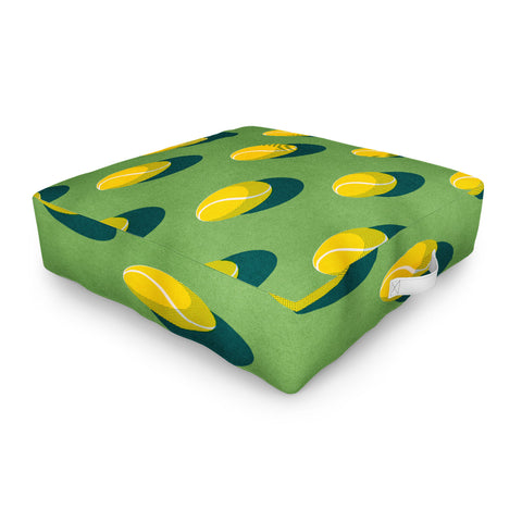 Daniel Coulmann BALLS Tennis grass court pattern Outdoor Floor Cushion