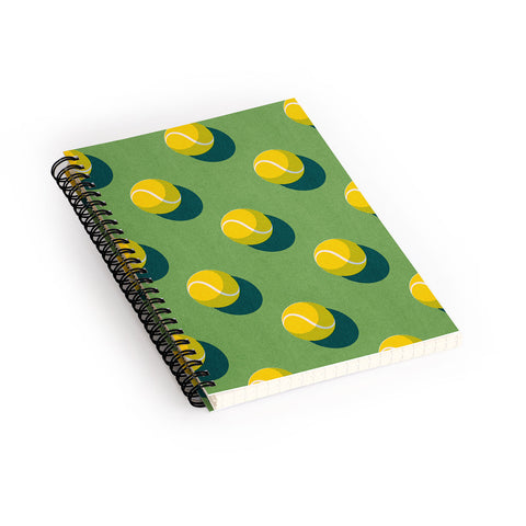 Daniel Coulmann BALLS Tennis grass court pattern Spiral Notebook