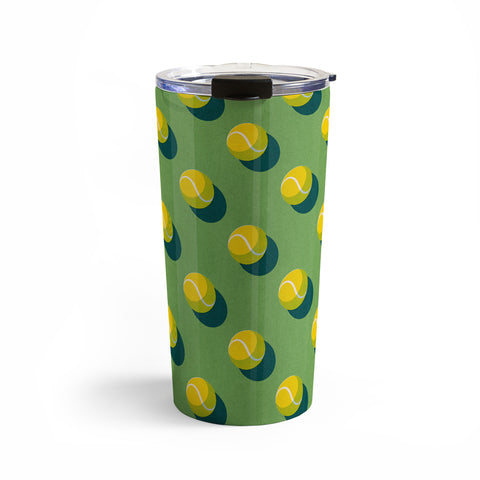 Daniel Coulmann BALLS Tennis grass court pattern Travel Mug