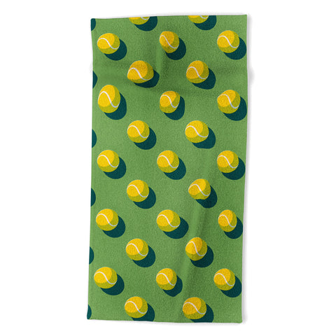 Daniel Coulmann BALLS Tennis grass court pattern Beach Towel