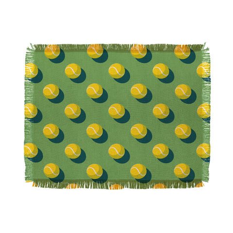 Daniel Coulmann BALLS Tennis grass court pattern Throw Blanket