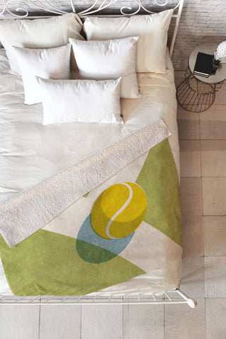 Daniel Coulmann BALLS Tennis Grass Court Fleece Throw Blanket