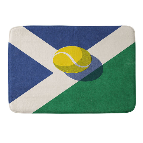 Daniel Coulmann BALLS Tennis hard court I Memory Foam Bath Mat