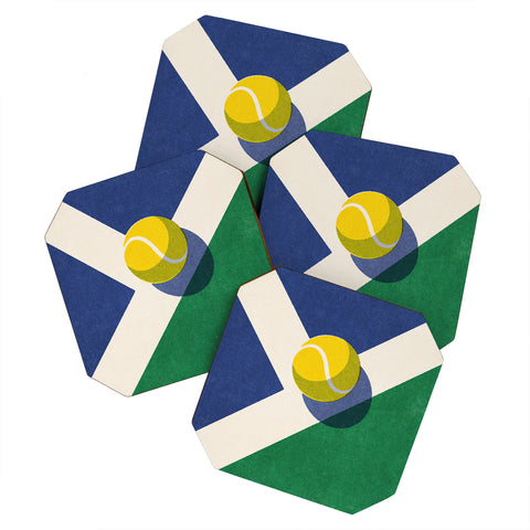 Daniel Coulmann BALLS Tennis hard court I Coaster Set