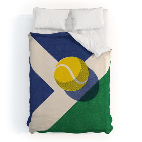 Daniel Coulmann BALLS Tennis hard court I Duvet Cover