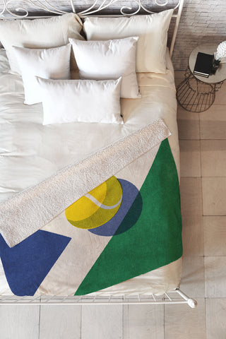 Daniel Coulmann BALLS Tennis hard court I Fleece Throw Blanket