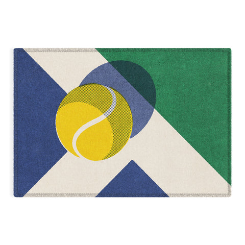 Daniel Coulmann BALLS Tennis hard court I Outdoor Rug