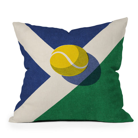 Daniel Coulmann BALLS Tennis hard court I Throw Pillow