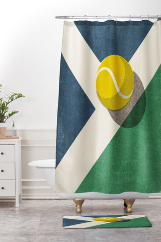 Daniel Coulmann BALLS Tennis Hard Court Shower Curtain And Mat