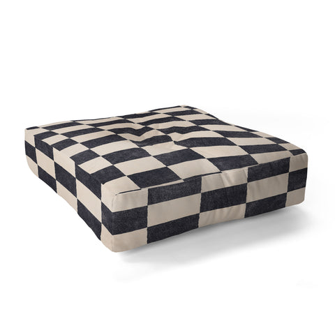 Daniel Coulmann CHECKER 001 Graphite Floor Pillow Square