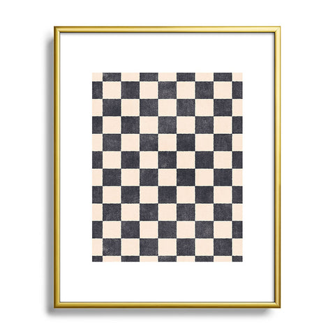 Daniel Coulmann CHECKER 001 Graphite Metal Framed Art Print