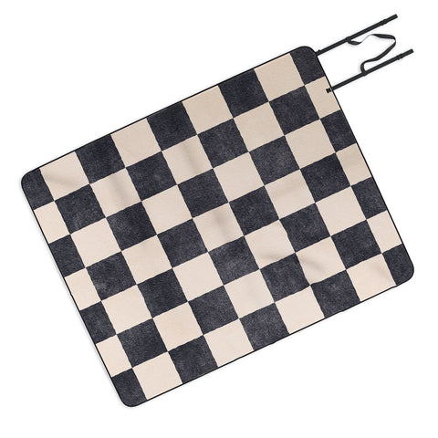 Daniel Coulmann CHECKER 001 Graphite Picnic Blanket