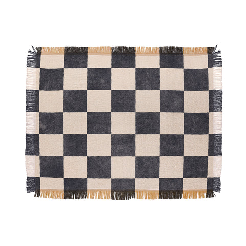 Daniel Coulmann CHECKER 001 Graphite Throw Blanket