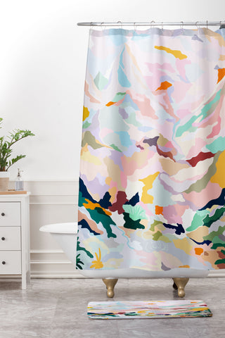 Danse de Lune alpine I Shower Curtain And Mat