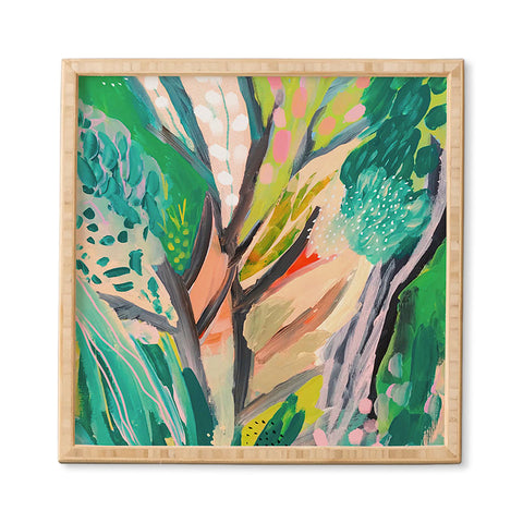 Danse de Lune tree and leaf abstract Framed Wall Art