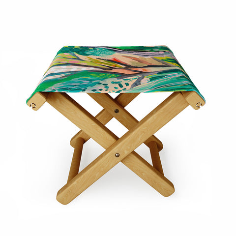 Danse de Lune tree and leaf abstract Folding Stool