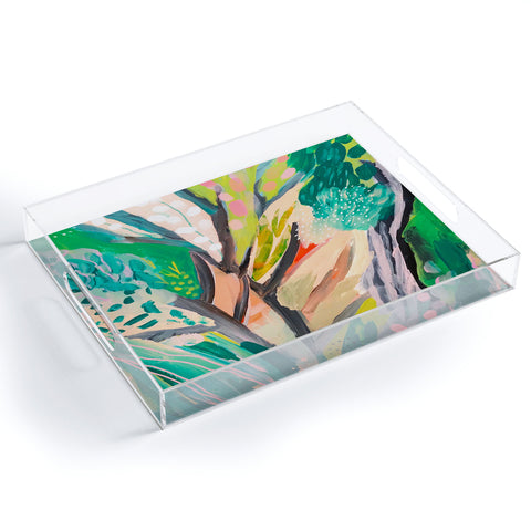 Danse de Lune tree and leaf abstract Acrylic Tray