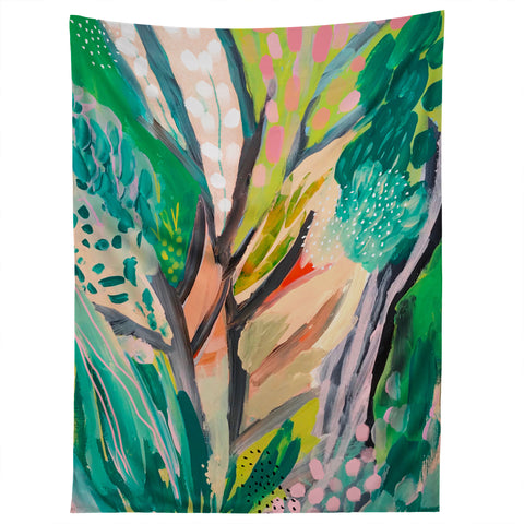 Danse de Lune tree and leaf abstract Tapestry