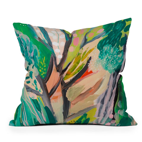 Danse de Lune tree and leaf abstract Throw Pillow