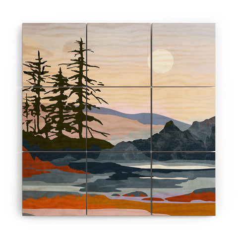 Danse de Lune valley moon Wood Wall Mural