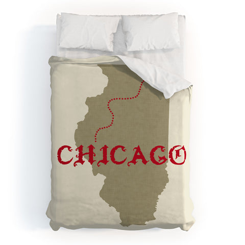 DarkIslandCity Chicago X Marks The Spot Duvet Cover
