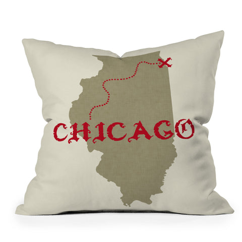 DarkIslandCity Chicago X Marks The Spot Outdoor Throw Pillow