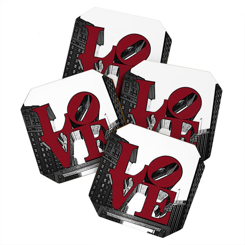 DarkIslandCity Philly Love Coaster Set