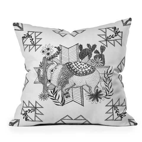 Dash and Ash Arrlo The Buffalo Outdoor Throw Pillow