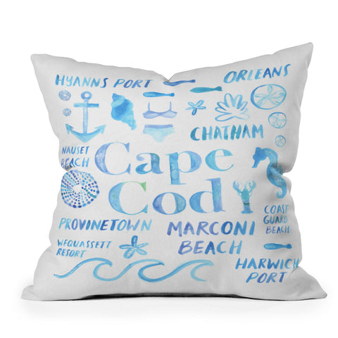 Dash and Ash Beach Collector Cape Cod Outdoor Throw Pillow